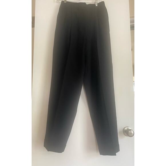 LRL Ralph Lauren womens 100% worsted wool l high waist dress pants lined blk 12